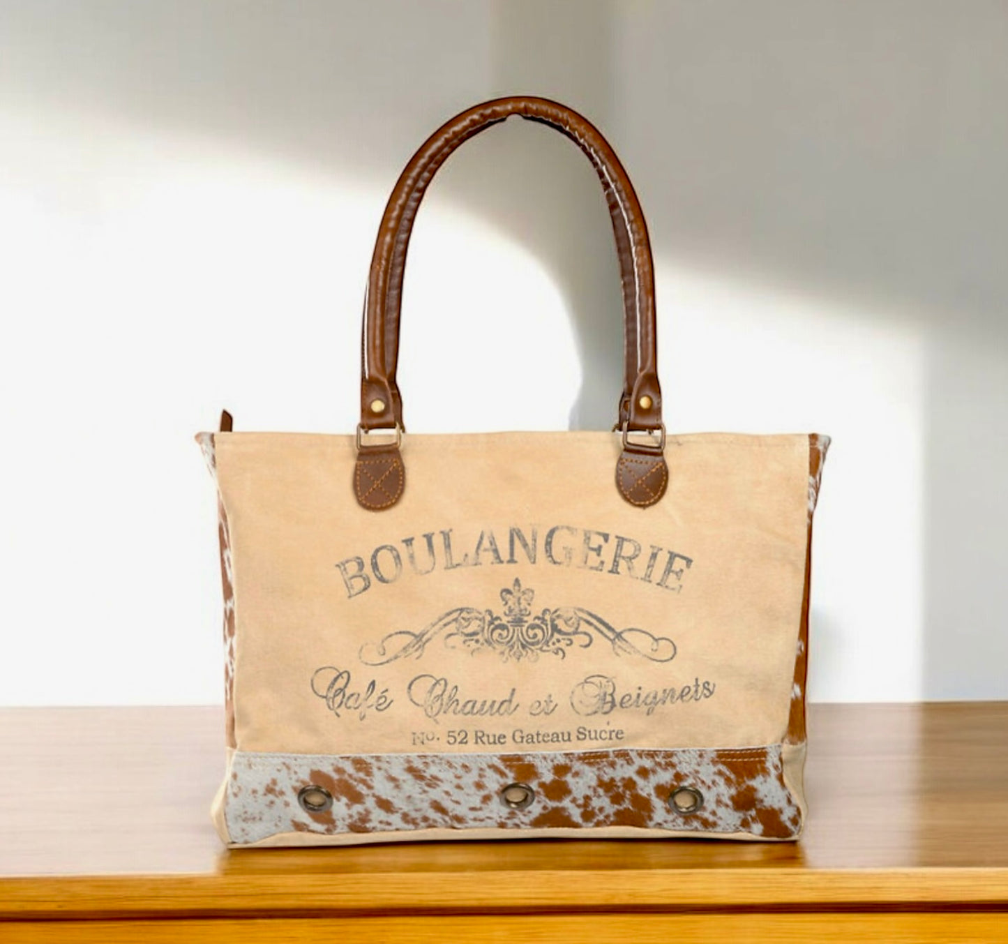 Boulangerie Tote With Cowhide Trim