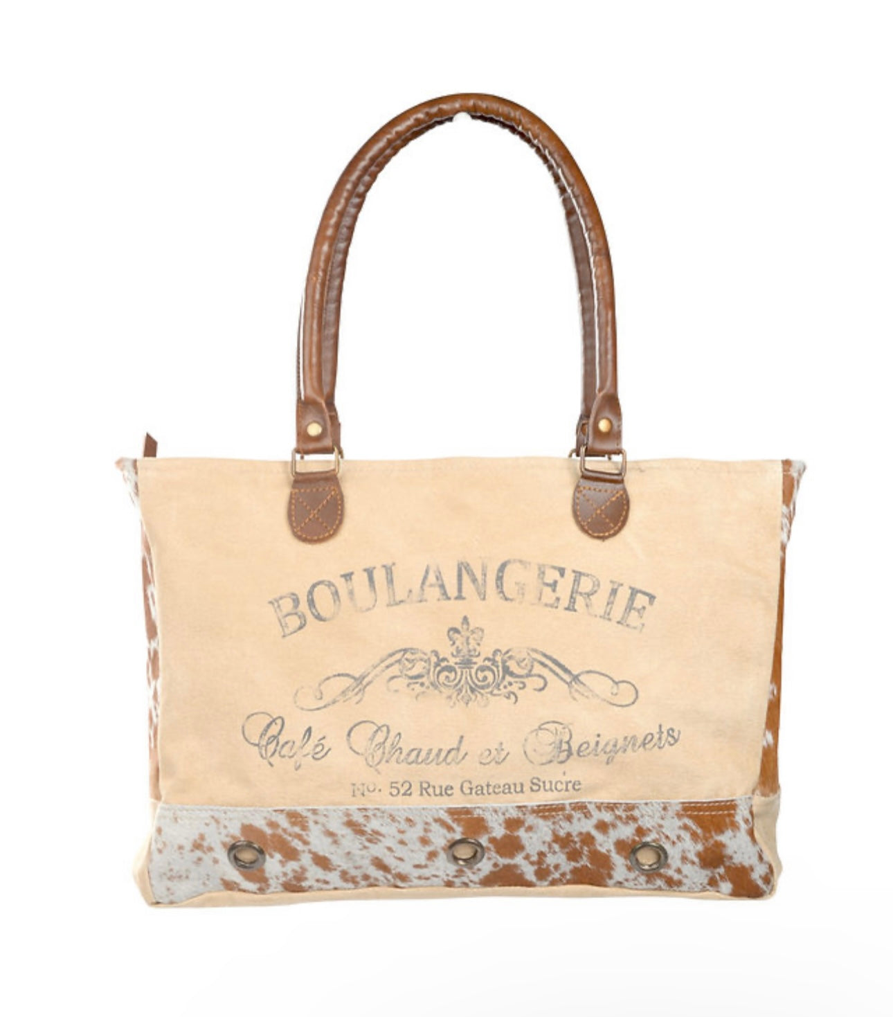 Boulangerie Tote With Cowhide Trim