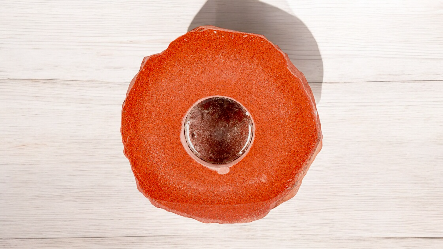 Red Jasper Candleholder with Smooth Top