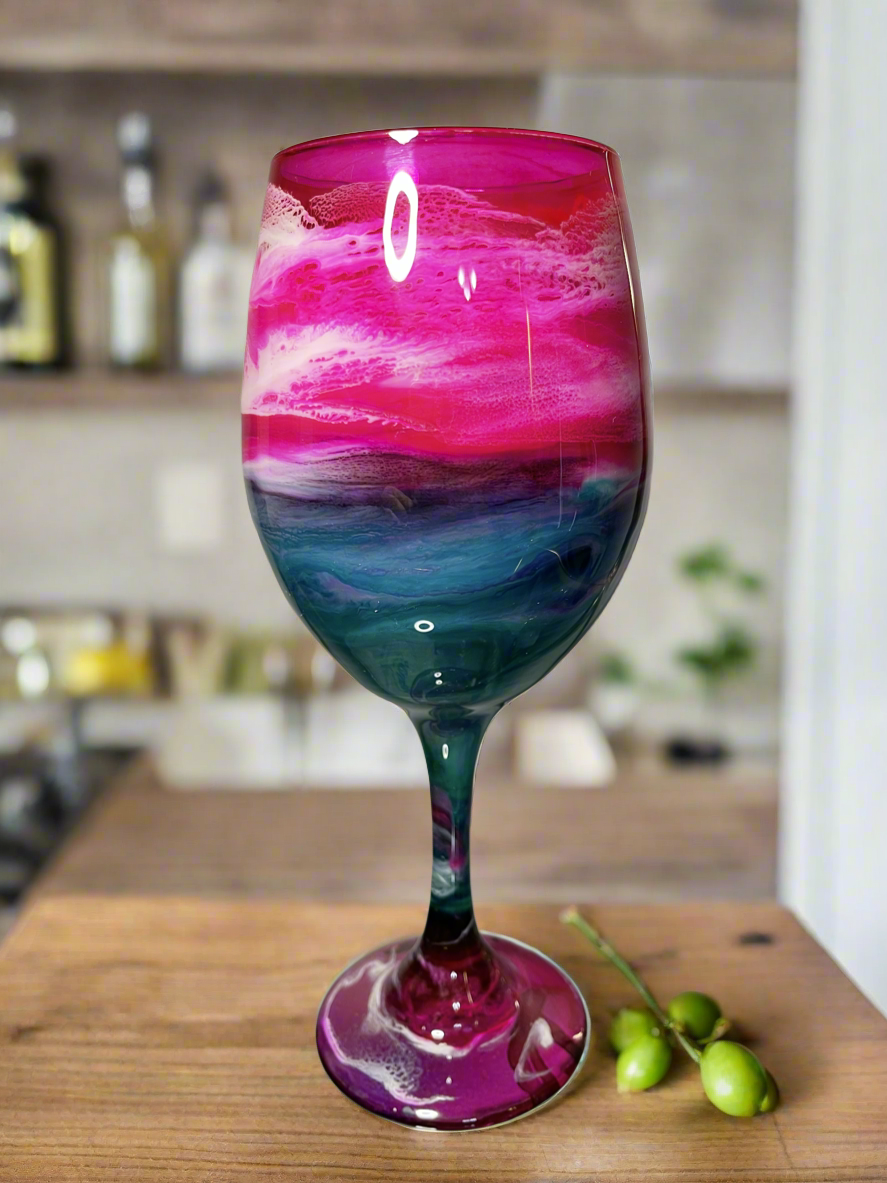 Watermelon Wine Glass-Handmade