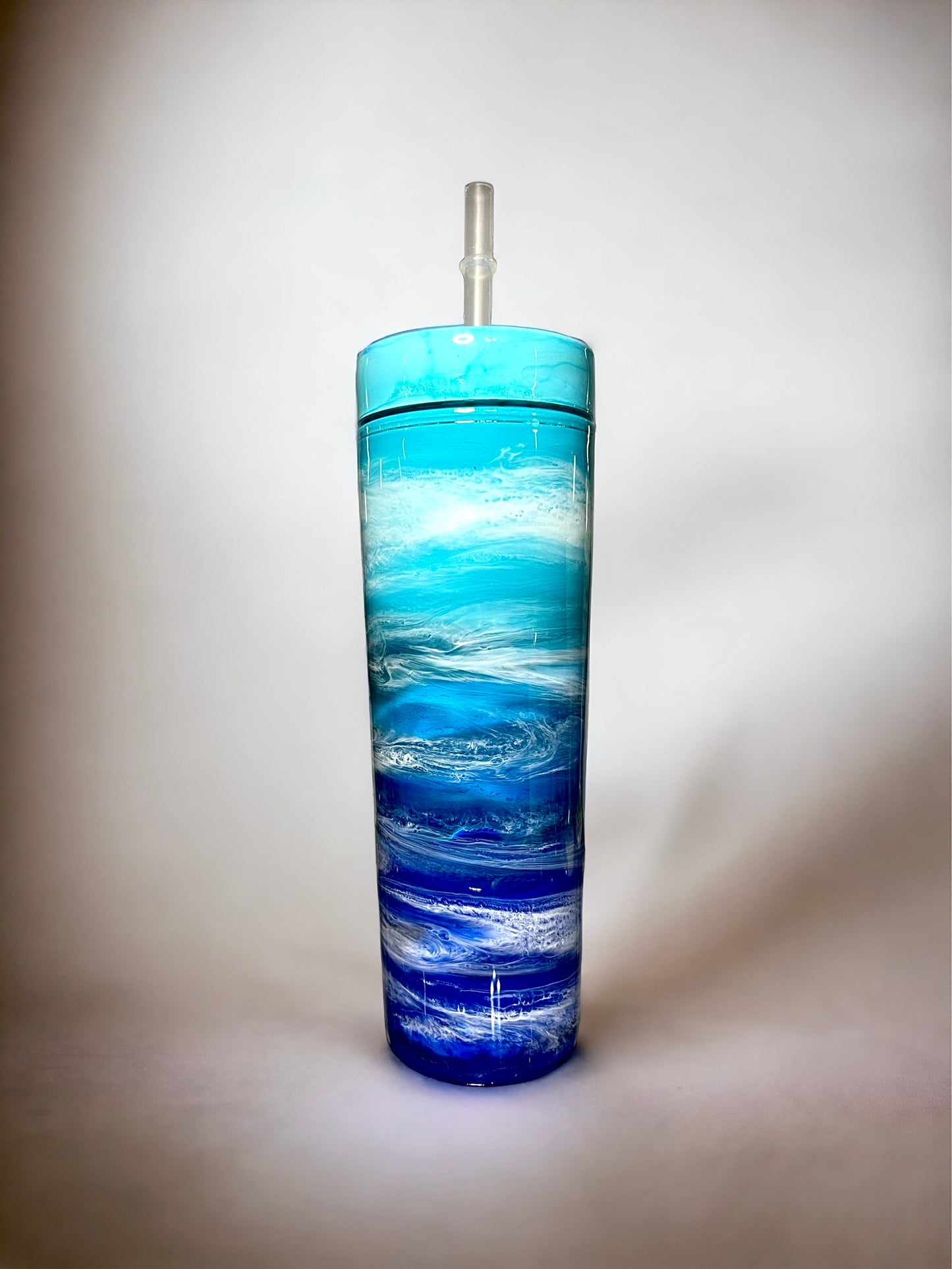 Blue Waves Wine Glasses and Drinkware-Handmade