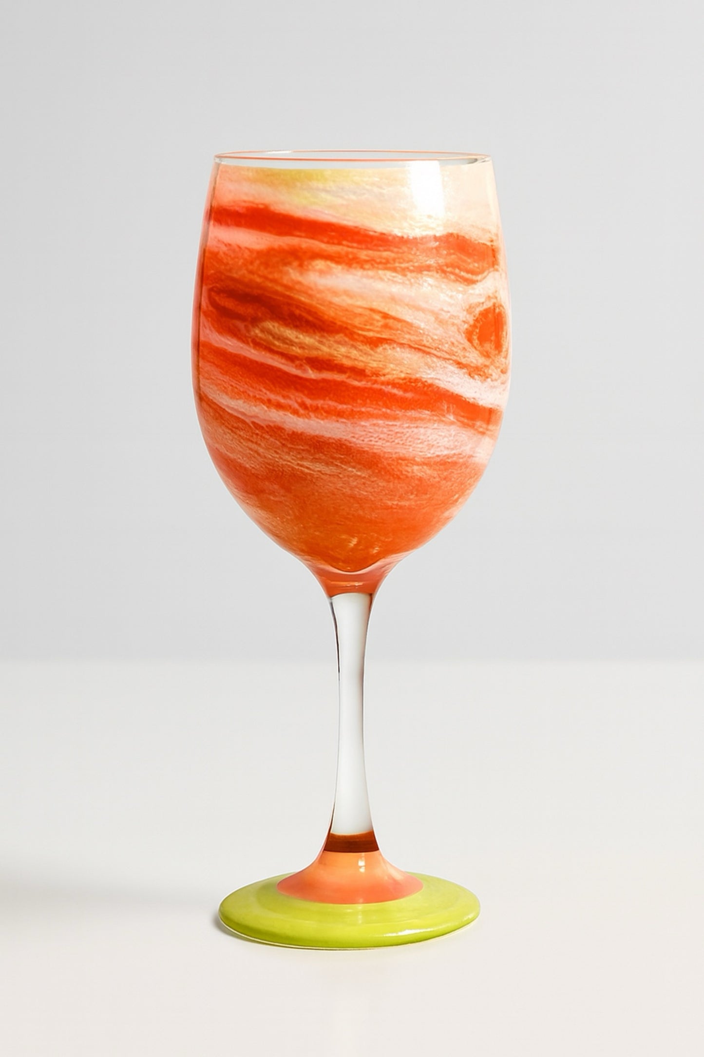Artisan Creamsicle Swirl Wine Glasses & Drinkware