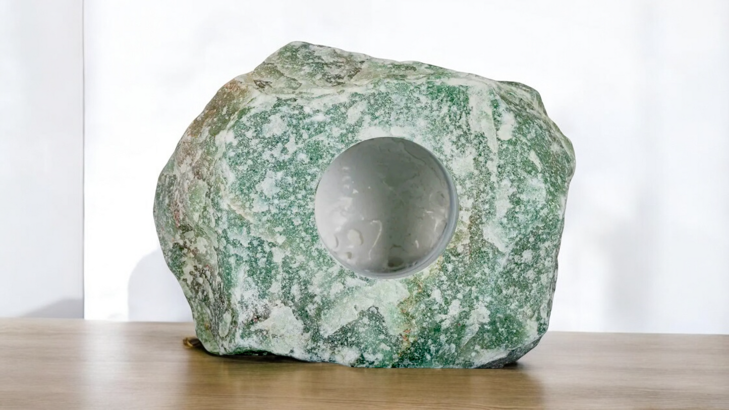 Rough Green Quartz Candleholder
