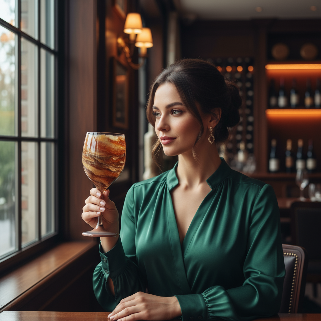 Artisan Desert Marble Wine Glasses & Drinkware