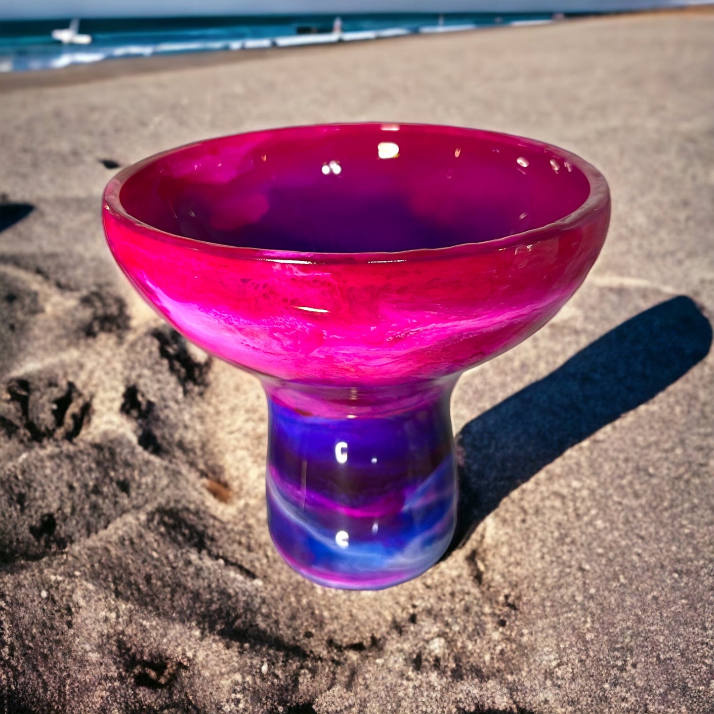 Pink Purple and Blue Wine Glasses and Drinkware-Handmade