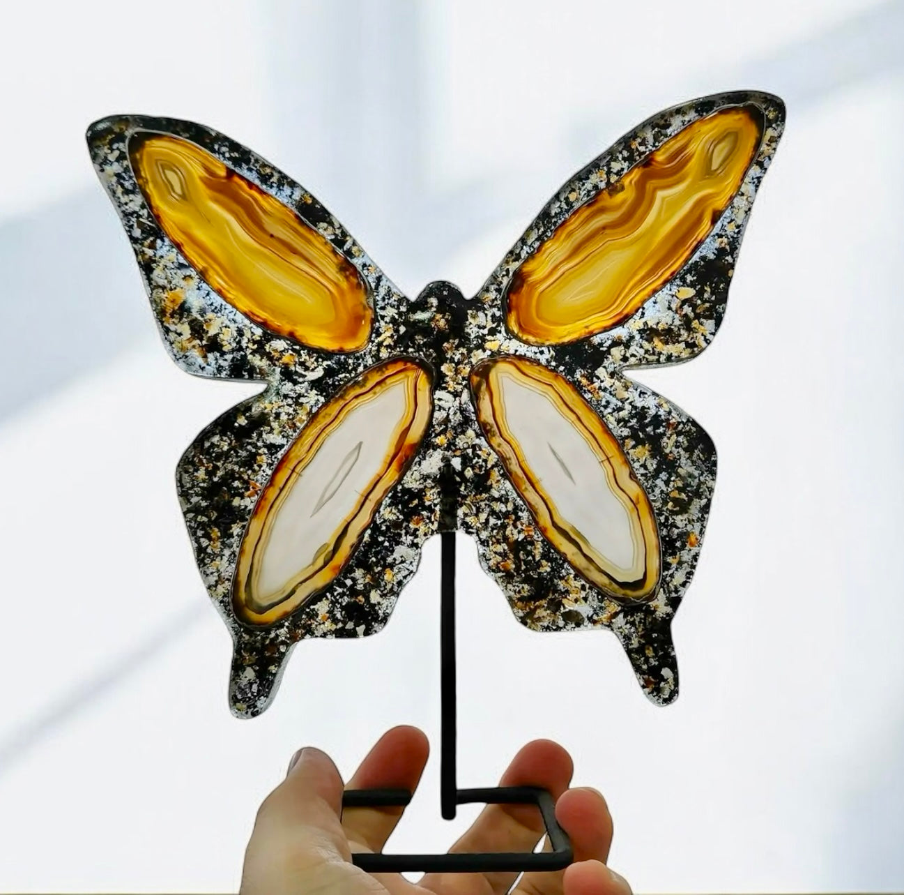 Agate Moon, Star or Butterfly Sculpture