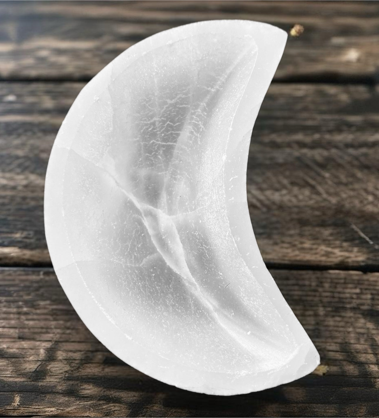Selenite Crescent Moon Trinket Bowl
