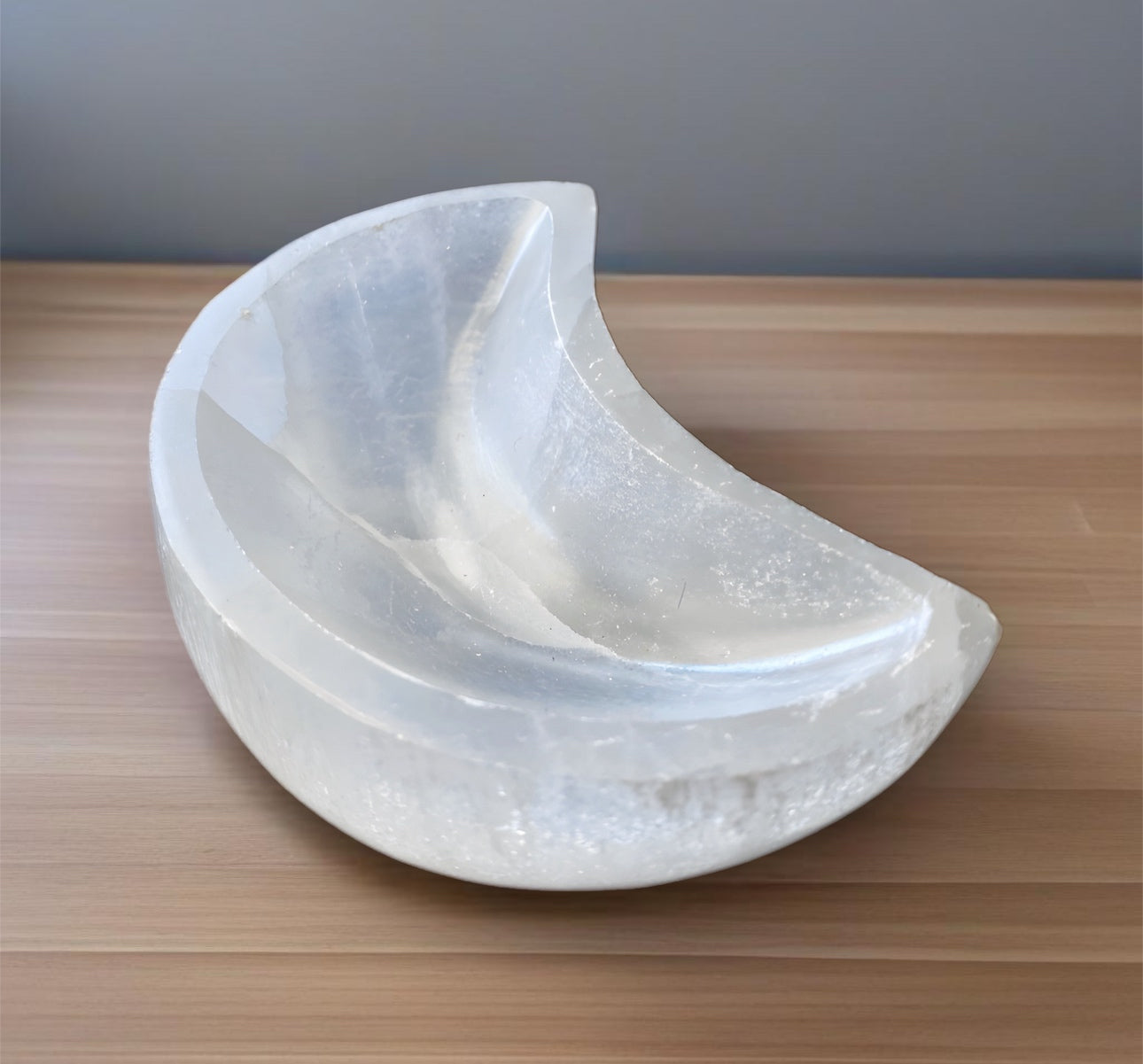 Selenite Crescent Moon Trinket Bowl
