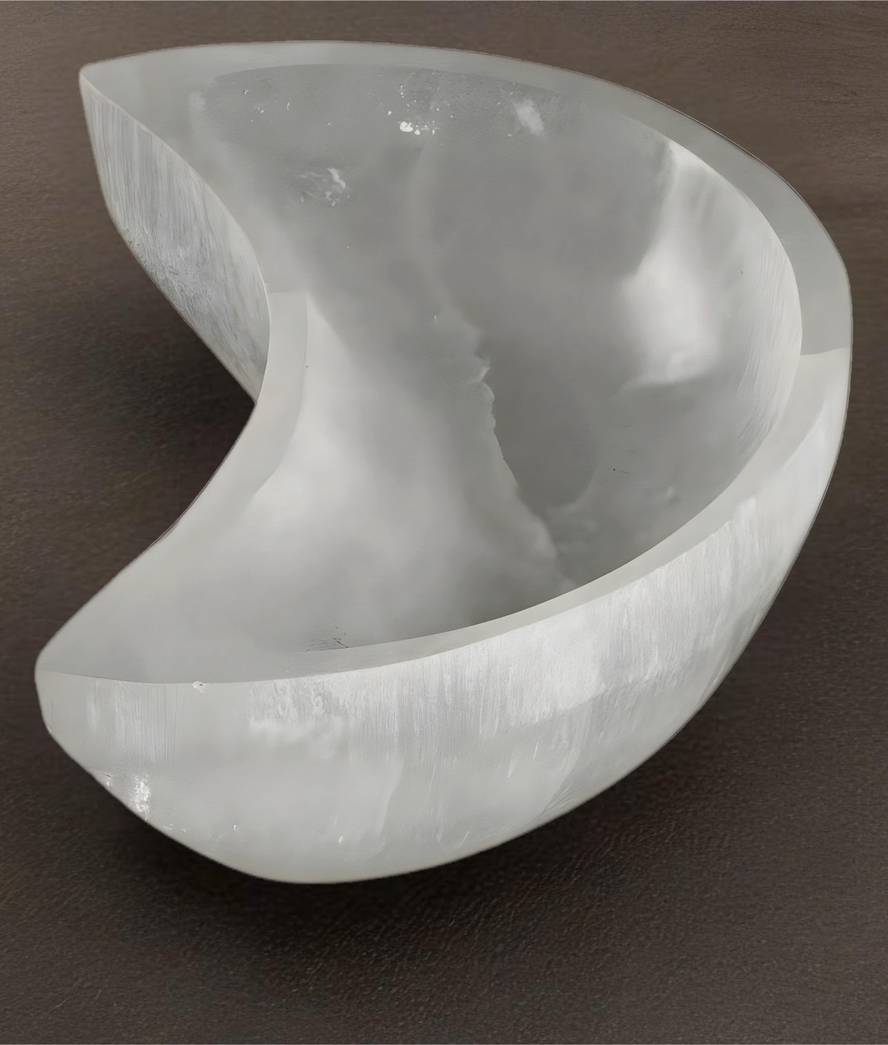 Selenite Crescent Moon Trinket Bowl