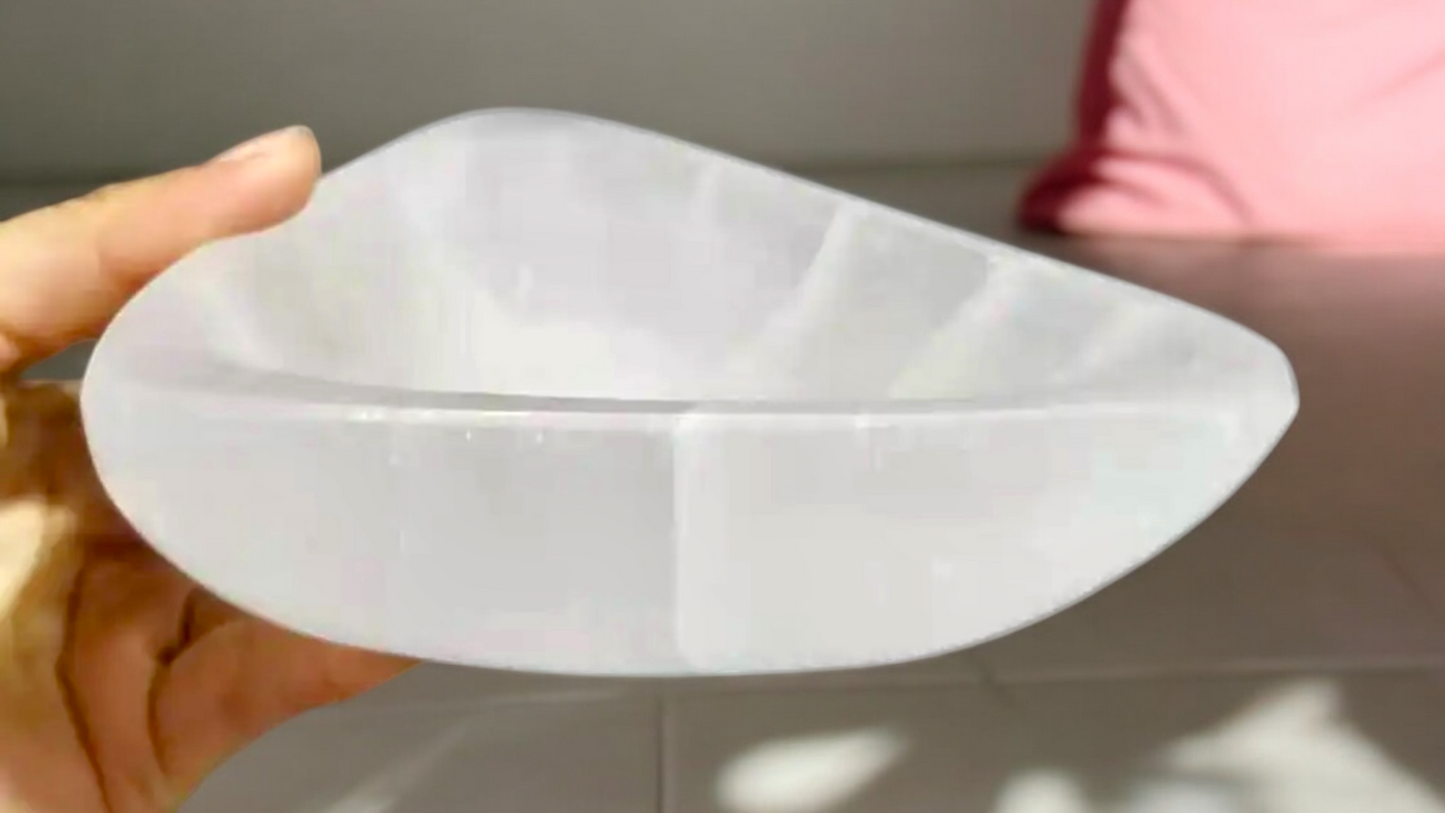 Selenite Triangle Trinket Bowl