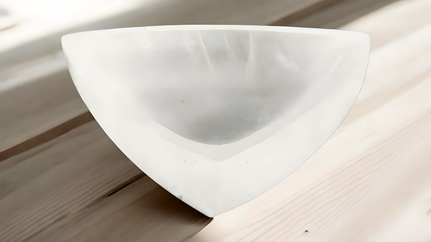 Selenite Triangle Trinket Bowl