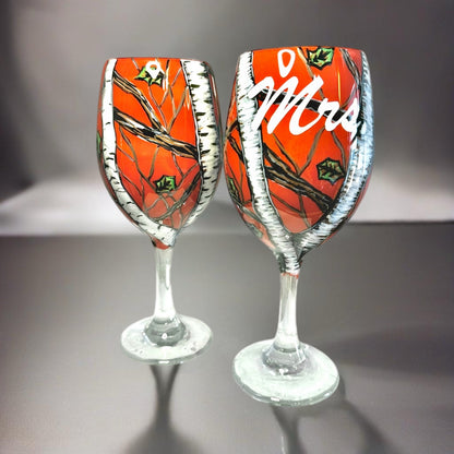 Camouflage Wine Glass-Handmade