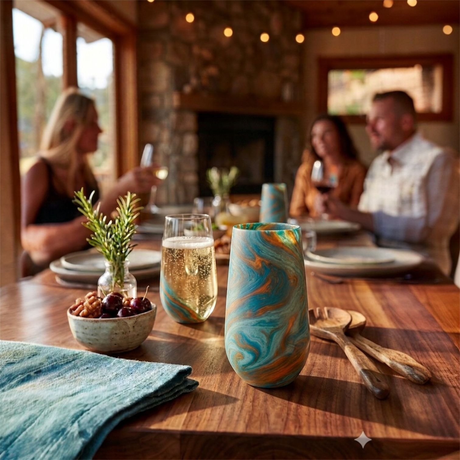 Malibu Marble Hand-Painted Glassware | Custom Wine, Champagne, Beer & Spirits Styles