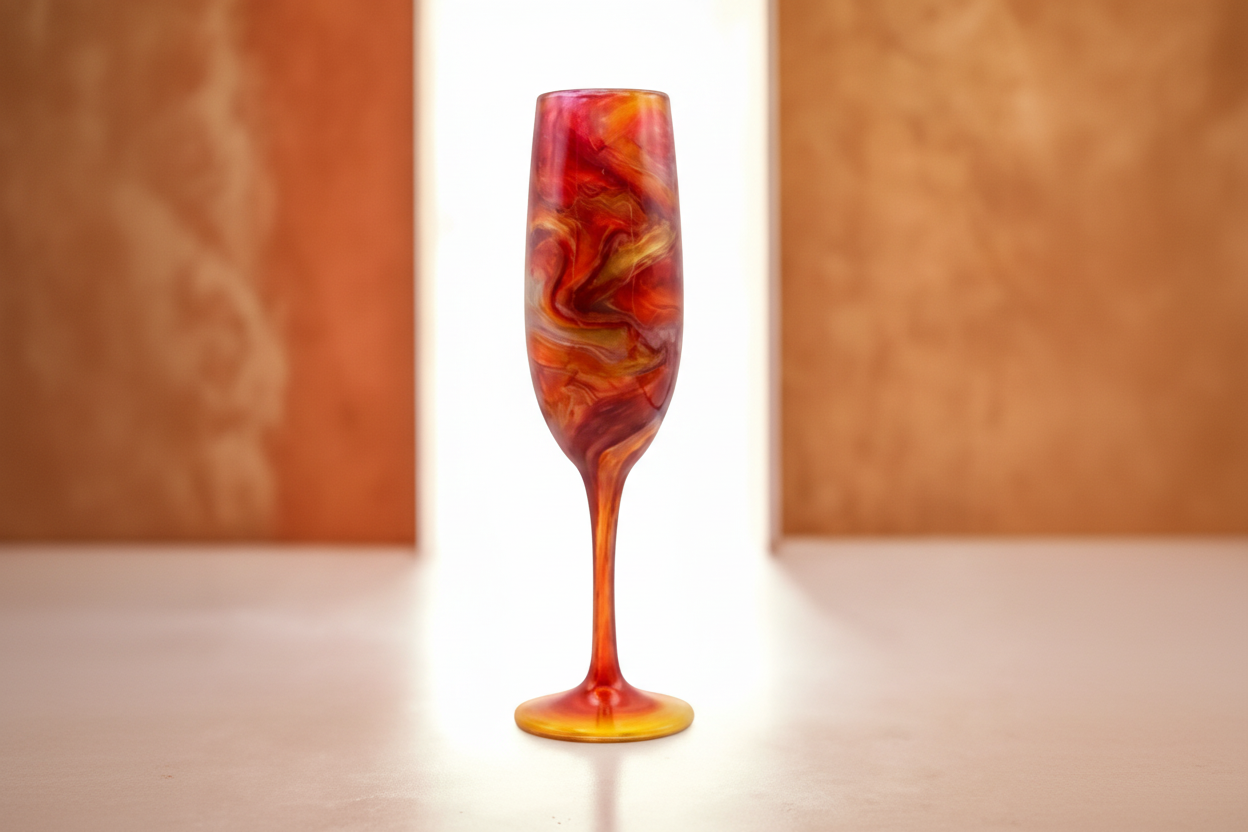 Solaris Ember Hand-Painted Glassware | Custom Wine, Champagne, Beer & Spirits Styles