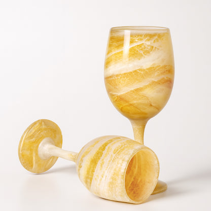 Artisan Honey Onyx Wine Glasses & Drinkware