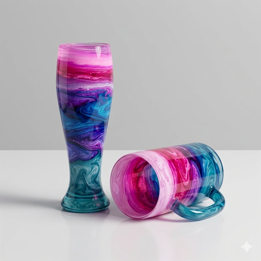 Orchid Aurora Hand-Painted Glassware | Custom Wine, Champagne, Beer & Spirits Styles