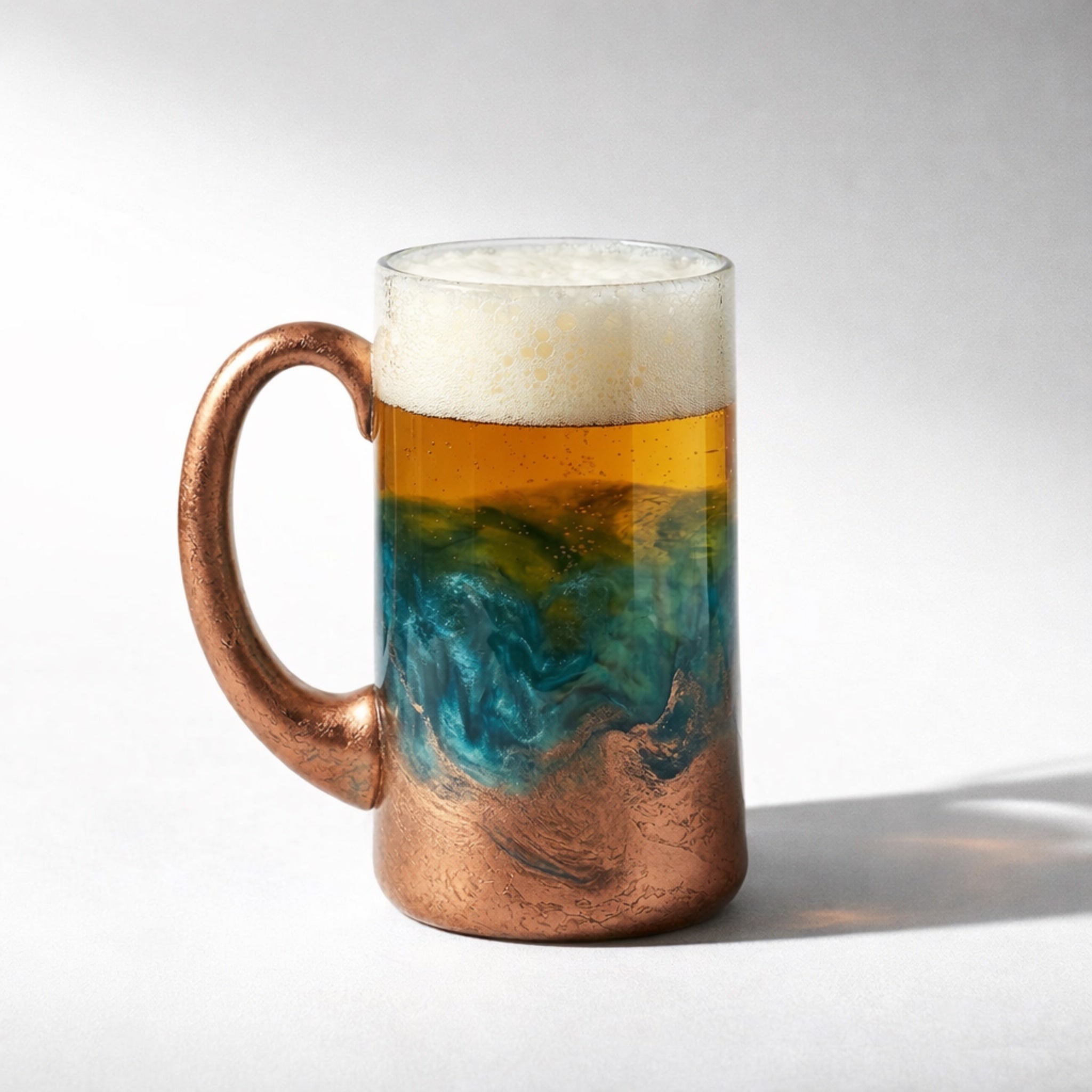 Coastal Copper Hand-Painted Glassware | Custom Wine, Champagne, Beer & Spirits Styles