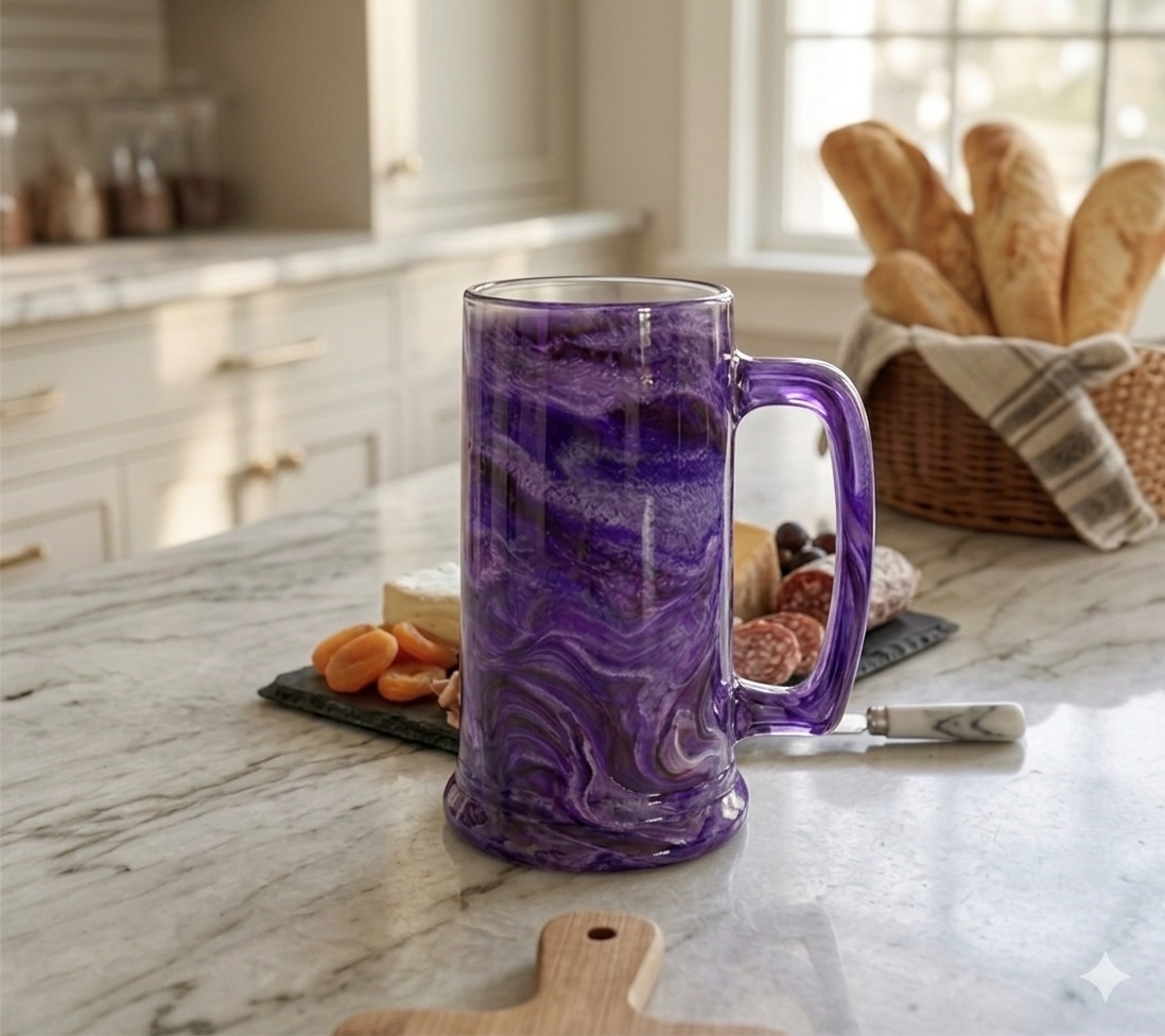 Amethyst Mist Hand-Painted Glassware | Custom Wine, Champagne, Beer & Spirits Styles