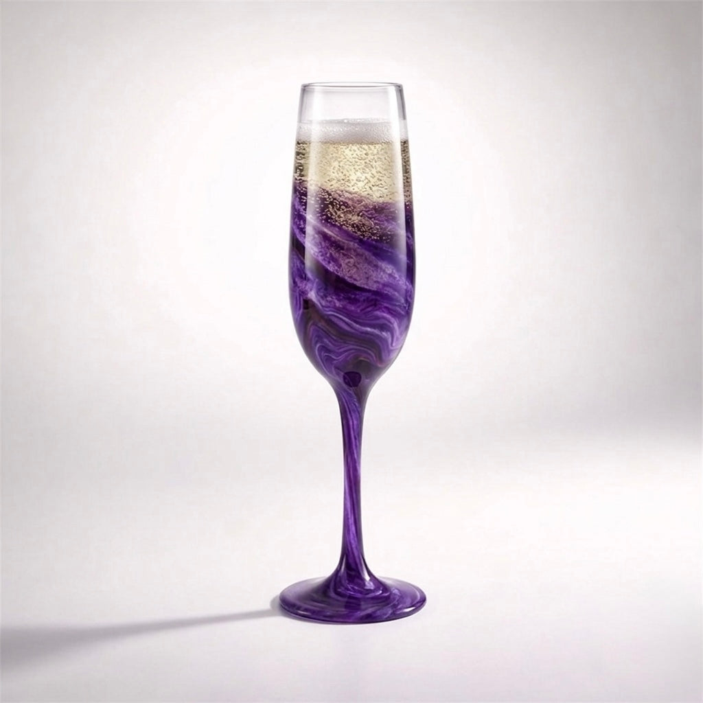 Amethyst Mist Hand-Painted Glassware | Custom Wine, Champagne, Beer & Spirits Styles