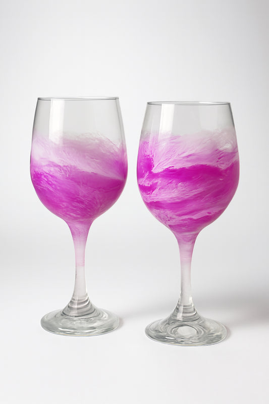 Artisan Cotton Candy Wine Glasses & Drinkware