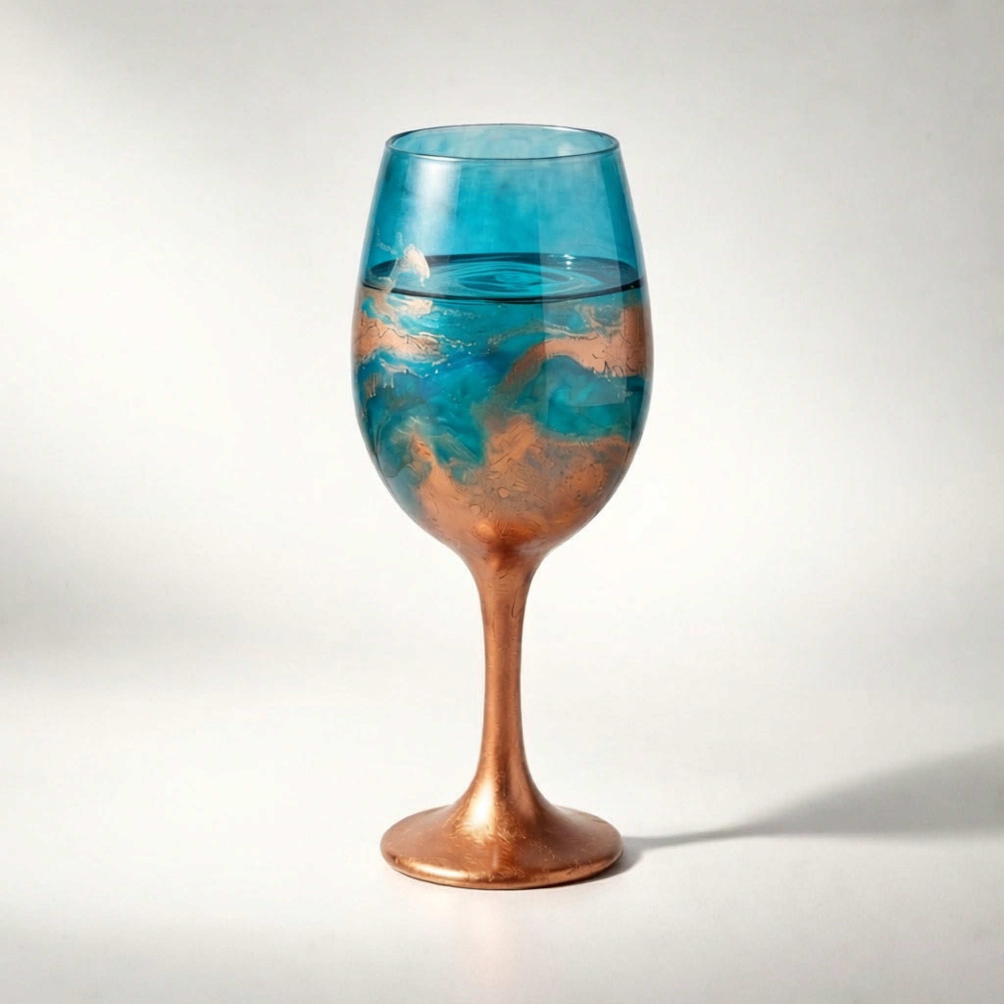 Coastal Copper Hand-Painted Glassware | Custom Wine, Champagne, Beer & Spirits Styles