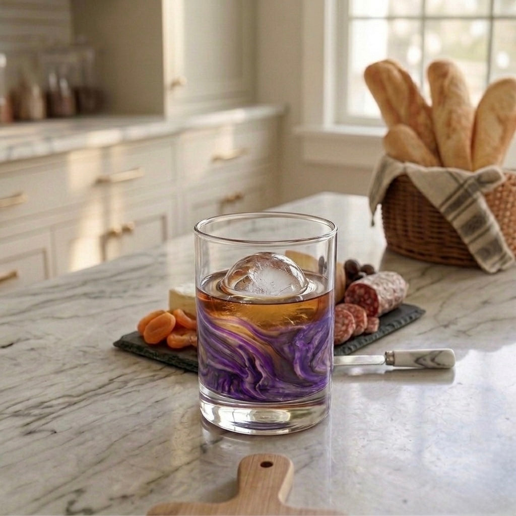 Amethyst Mist Hand-Painted Glassware | Custom Wine, Champagne, Beer & Spirits Styles