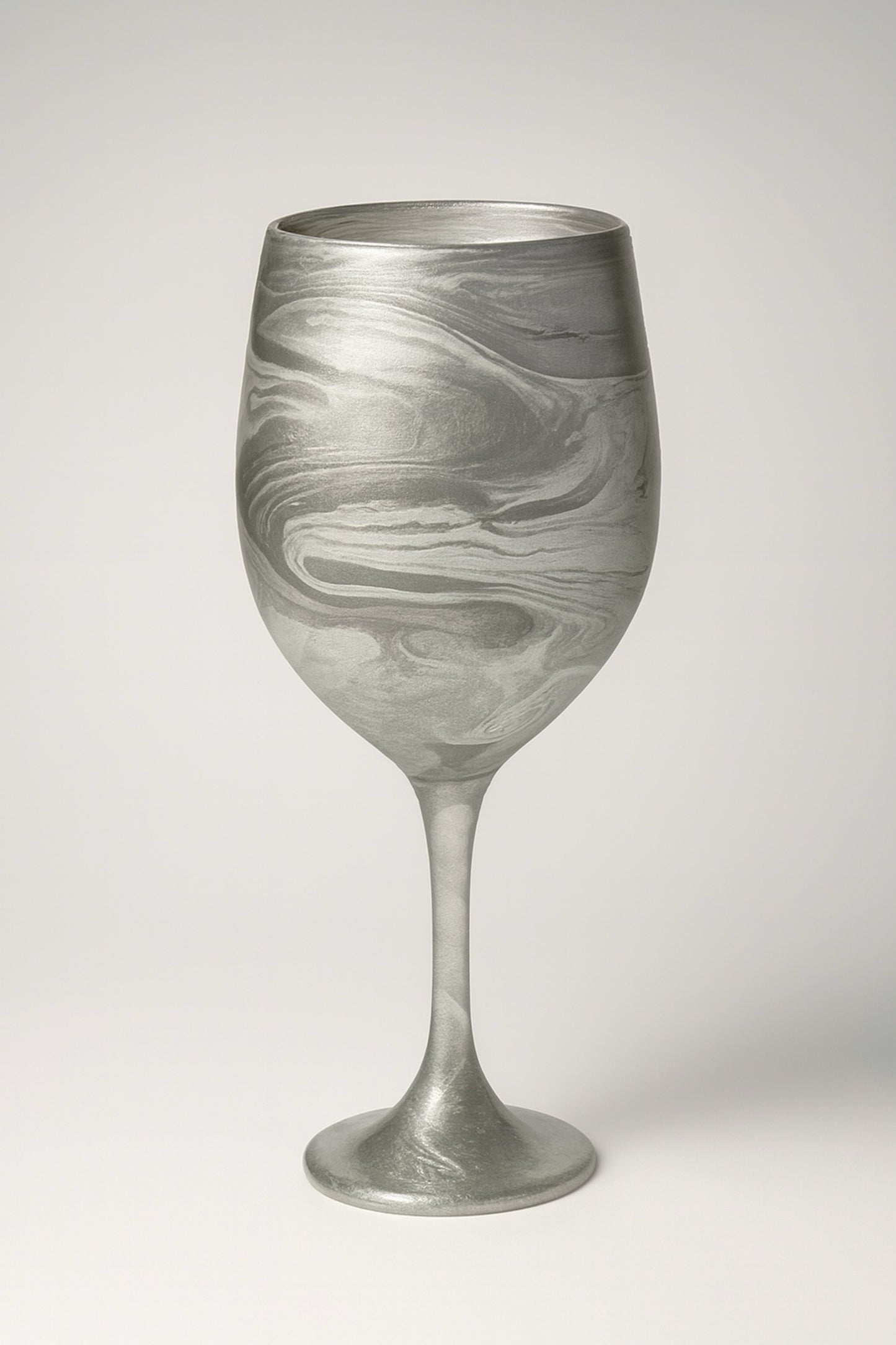Artisan Platinum and Gilded Marble Wine Glasses & Drinkware