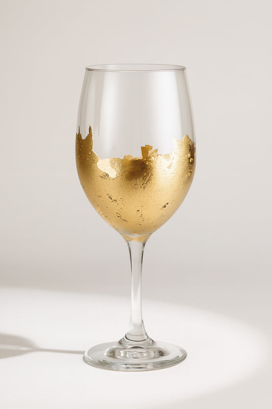 Artisan Gold Leaf Wine Glasses & Drinkware