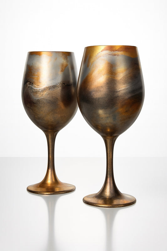 Artisan Patina Bronze Wine Glasses & Drinkware