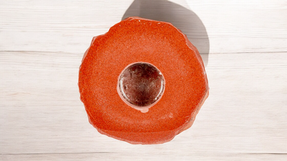 Red Jasper Candleholder with Smooth Top