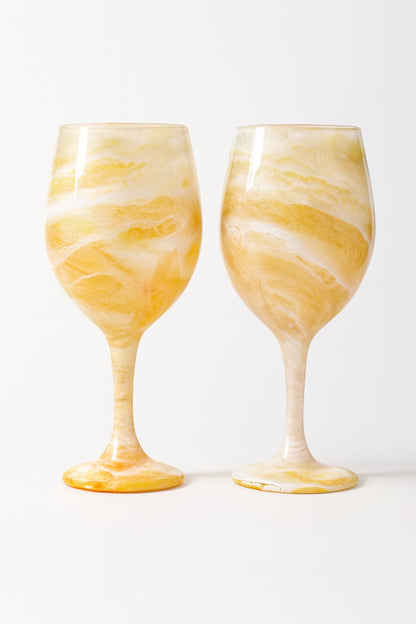 Artisan Honey Onyx Wine Glasses & Drinkware