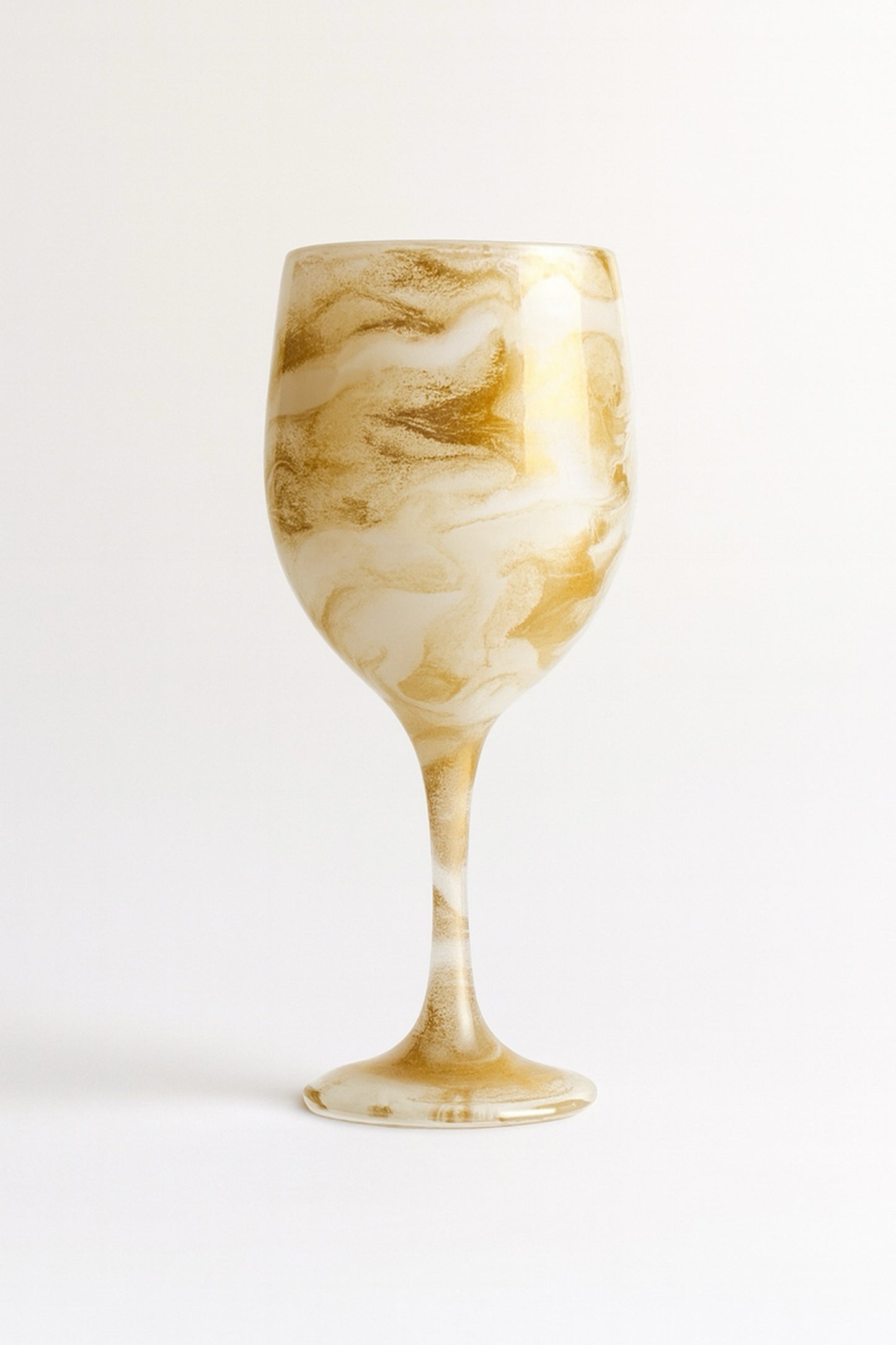 Artisan Platinum and Gilded Marble Wine Glasses & Drinkware
