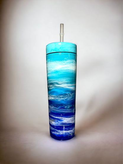 Blue Waves Wine Glasses and Drinkware-Handmade