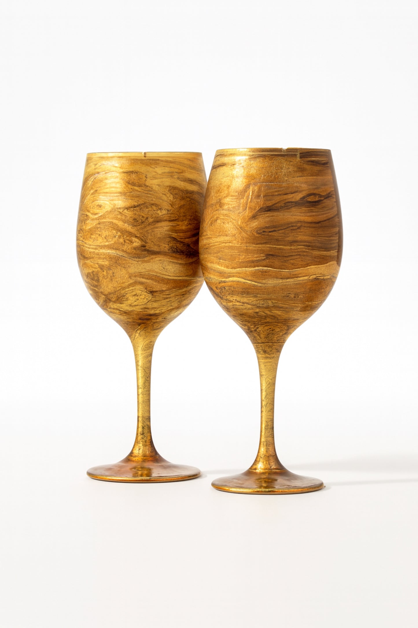Artisan Molten Gold Wine Glasses & Drinkware