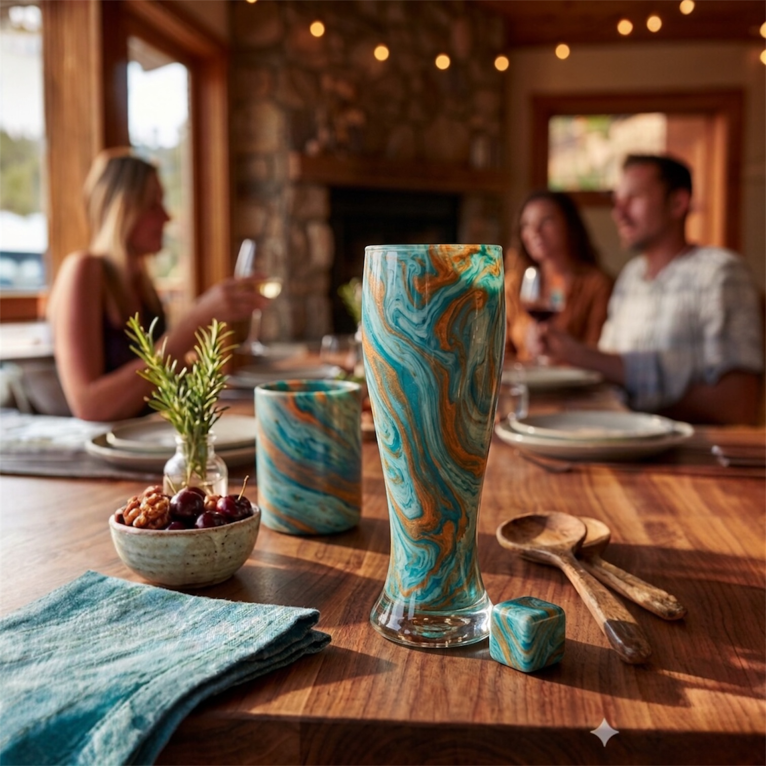 Malibu Marble Hand-Painted Glassware | Custom Wine, Champagne, Beer & Spirits Styles