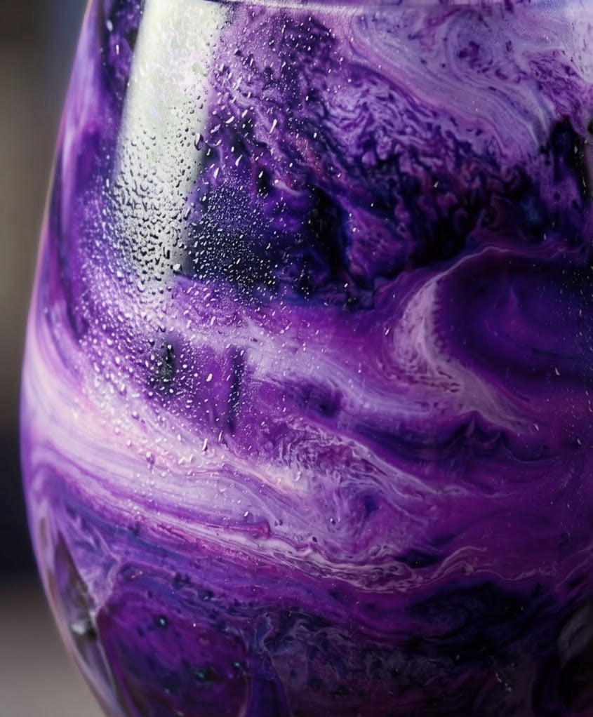 Amethyst Mist Hand-Painted Glassware | Custom Wine, Champagne, Beer & Spirits Styles