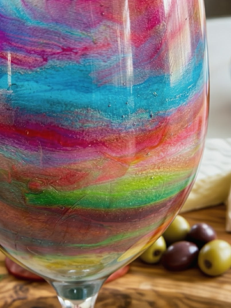 Aurora Marbled Collection Hand-Painted Glassware | Custom Wine, Champagne, Beer & Spirits Styles