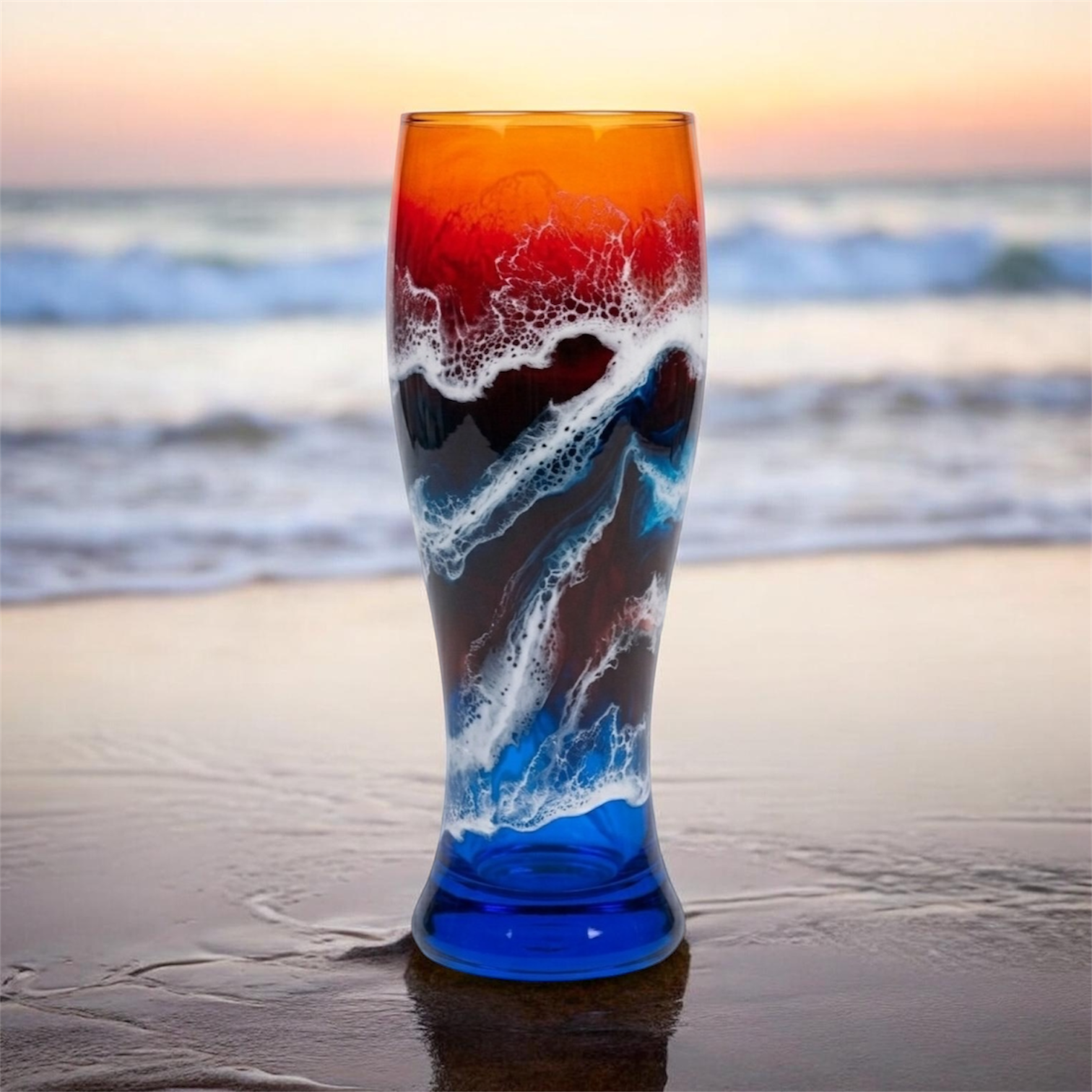 Gulf Afterglow Hand-Painted Glassware | Custom Wine, Champagne, Beer & Spirits Styles