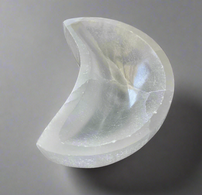 Selenite Crescent Moon Trinket Bowl