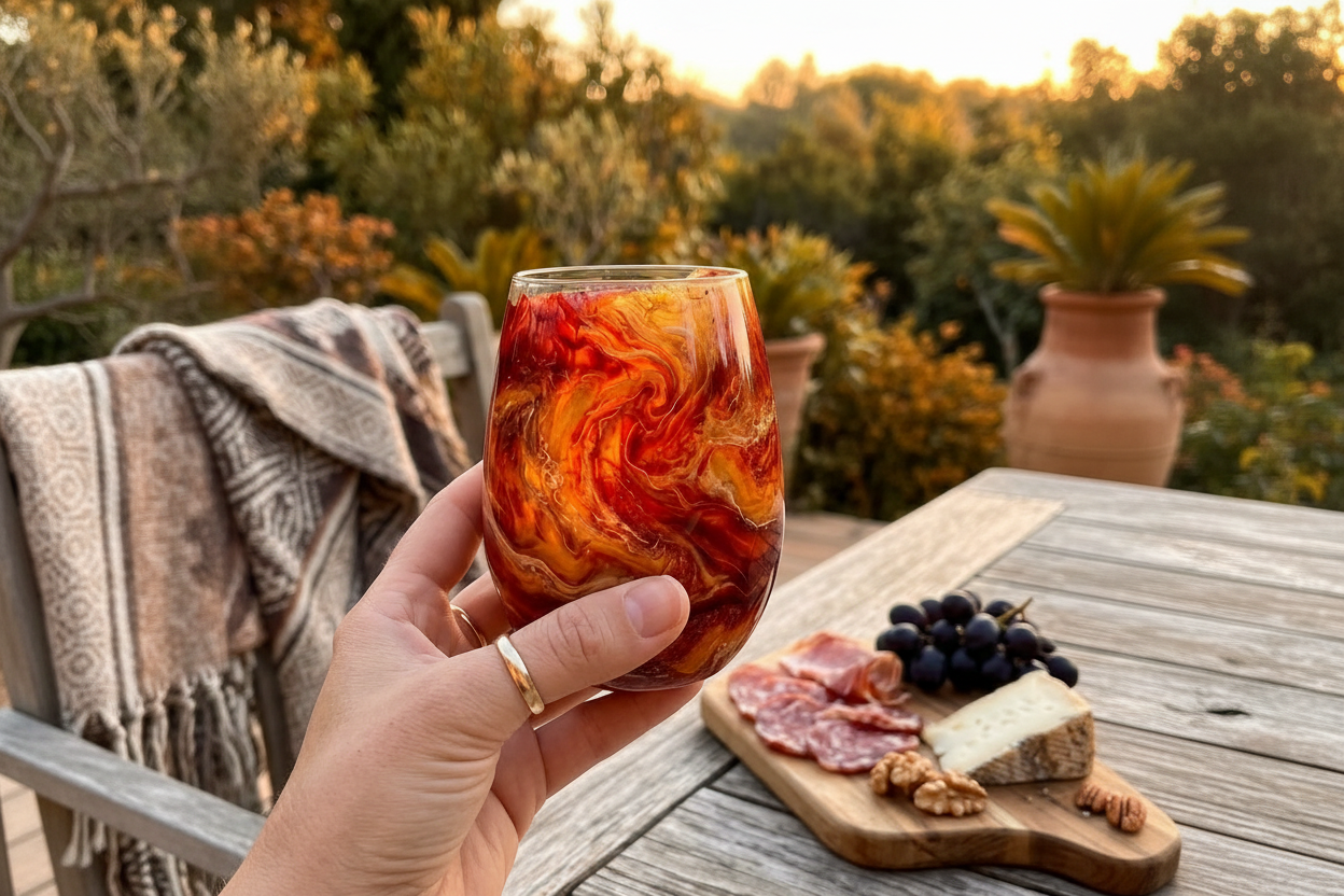 Solaris Ember Hand-Painted Glassware | Custom Wine, Champagne, Beer & Spirits Styles