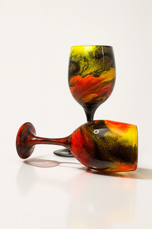 Artisan Phoenix Fire Wine Glasses & Drinkware