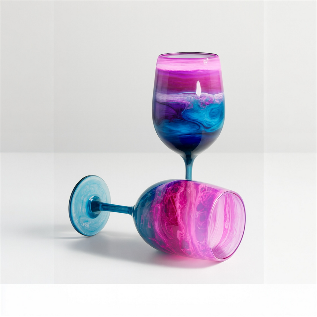 Orchid Aurora Hand-Painted Glassware | Custom Wine, Champagne, Beer & Spirits Styles