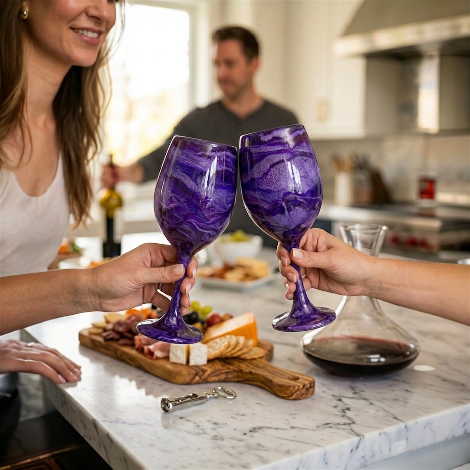 Amethyst Mist Hand-Painted Glassware | Custom Wine, Champagne, Beer & Spirits Styles