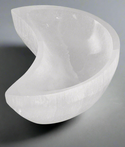 Selenite Crescent Moon Trinket Bowl