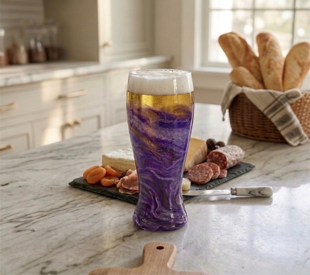 Amethyst Mist Hand-Painted Glassware | Custom Wine, Champagne, Beer & Spirits Styles