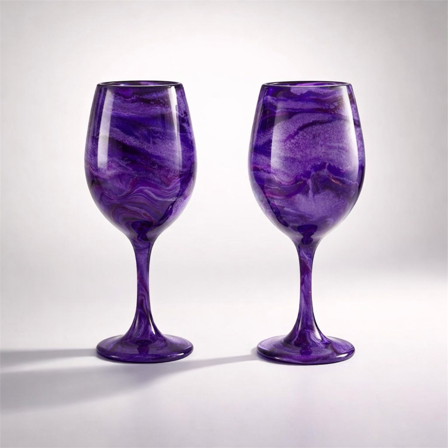 Amethyst Mist Hand-Painted Glassware | Custom Wine, Champagne, Beer & Spirits Styles