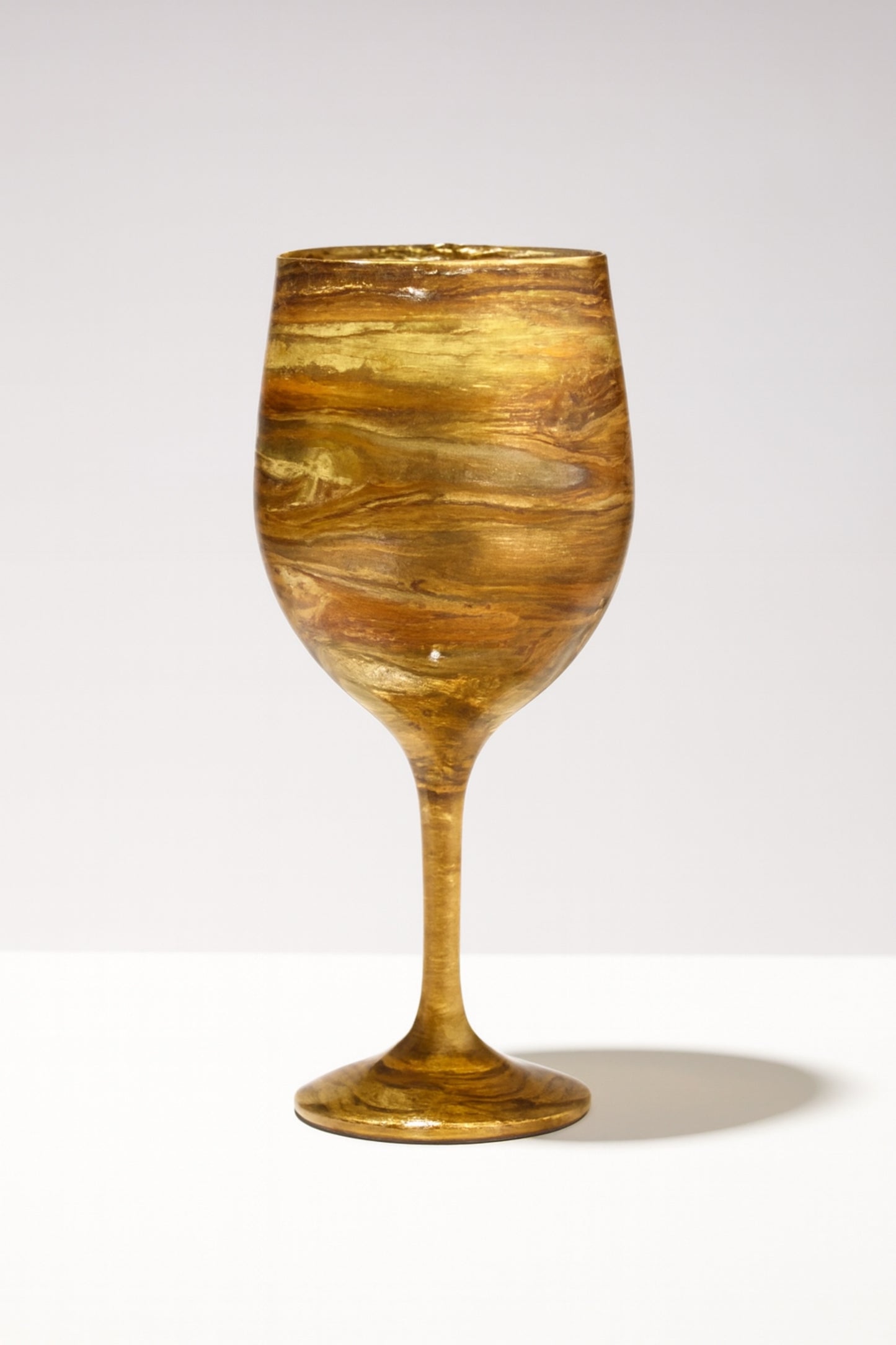 Artisan Molten Gold Wine Glasses & Drinkware
