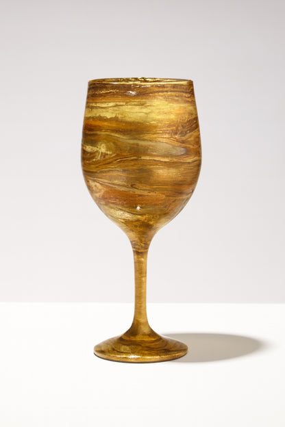 Artisan Molten Gold Wine Glasses & Drinkware