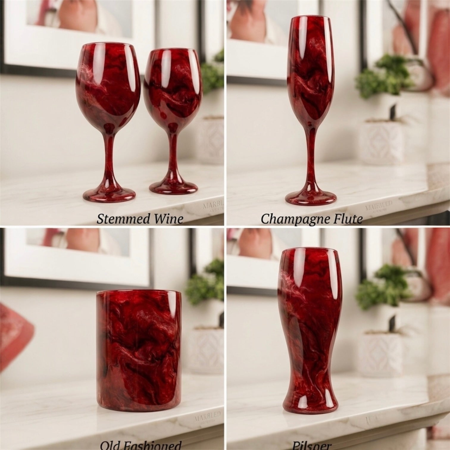 Rubescence Hand-Painted Glassware | Custom Wine, Champagne, Beer & Spirits Styles
