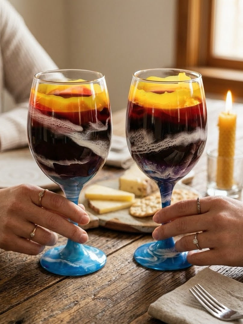 Gulf Afterglow Hand-Painted Glassware | Custom Wine, Champagne, Beer & Spirits Styles